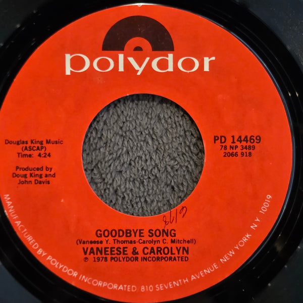 VANEESE & CAROLYN JUST A LITTLE SMILE FROM YOU 7"