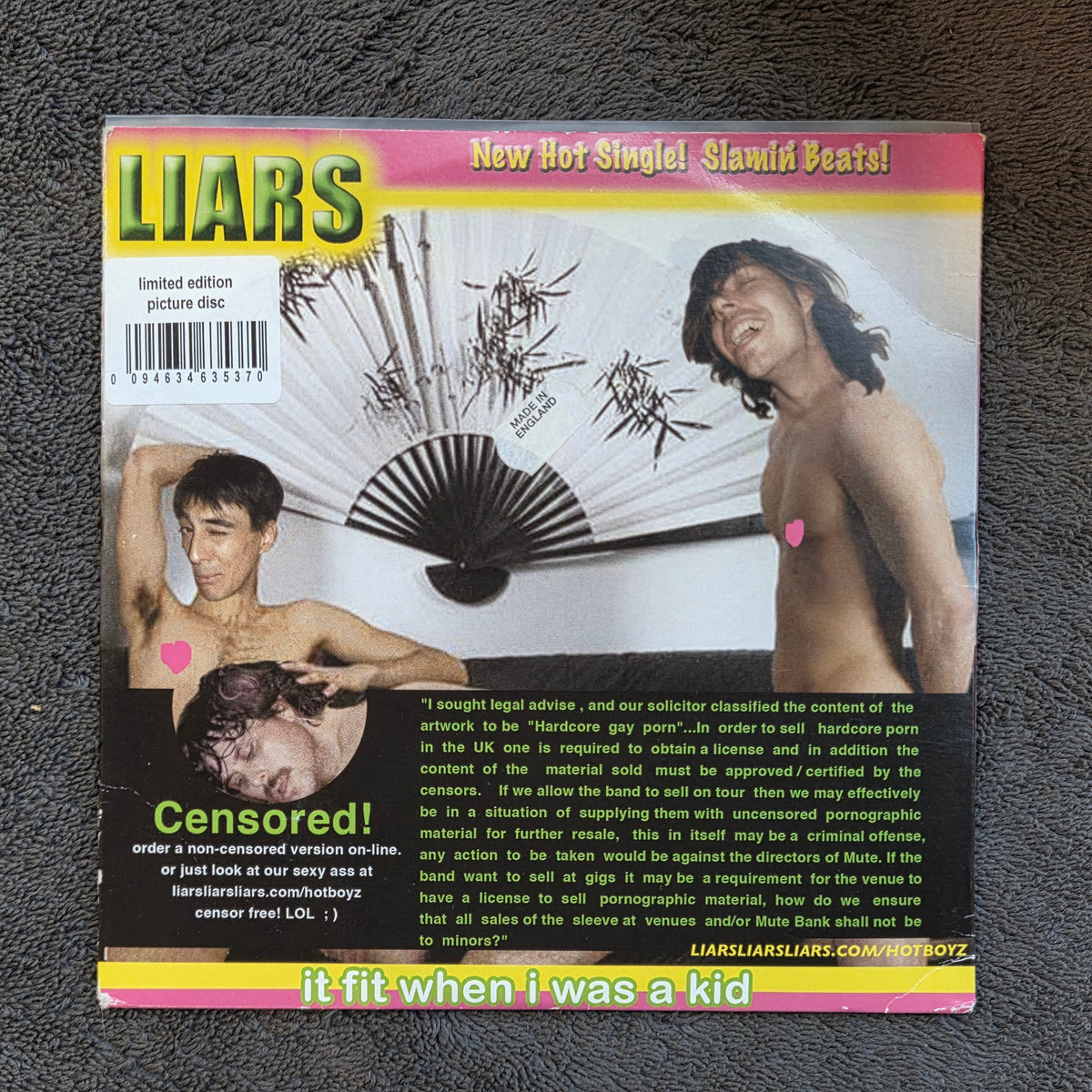 LIARS IT FIT WHEN I WAS A KID UK IMP PS PIC DISC 7"
