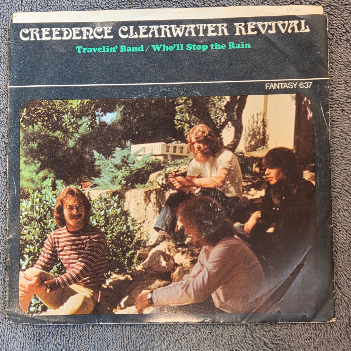 CCR TRAVELIN BAND WHOLL STOP THE RAIN PS 7"