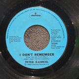 PETER GABRIEL I DONT REMEMBER PROMO 7"