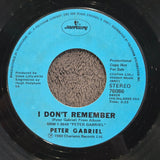 PETER GABRIEL I DONT REMEMBER PROMO 7"