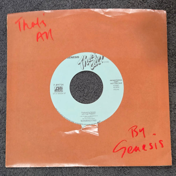 GENESIS THAT'S ALL PROMO PS 7"
