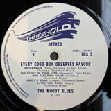MOODY BLUES EVERY GOOD BOY DESERVES FAVOUR 1P TEXT UK IMP