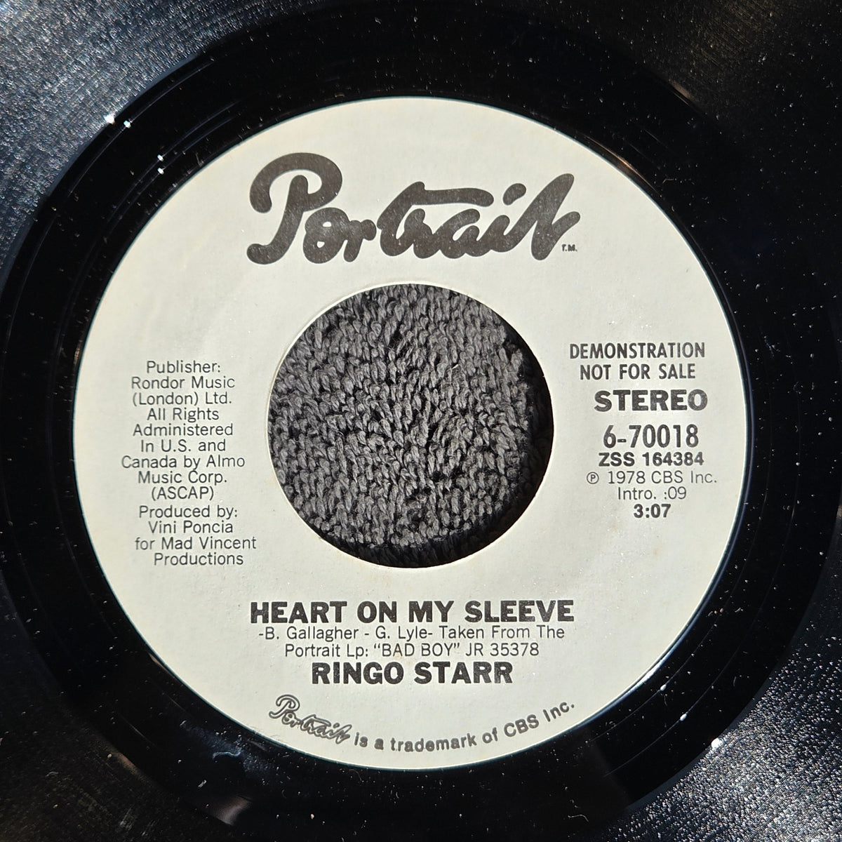 RINGO STARR HEART ON MY SLEEVE MONO WLP 7"