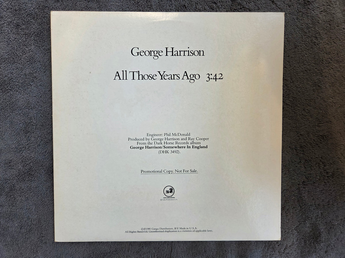 GEORGE HARRISON ALL THOSE YEARS AGO PROMO 12"