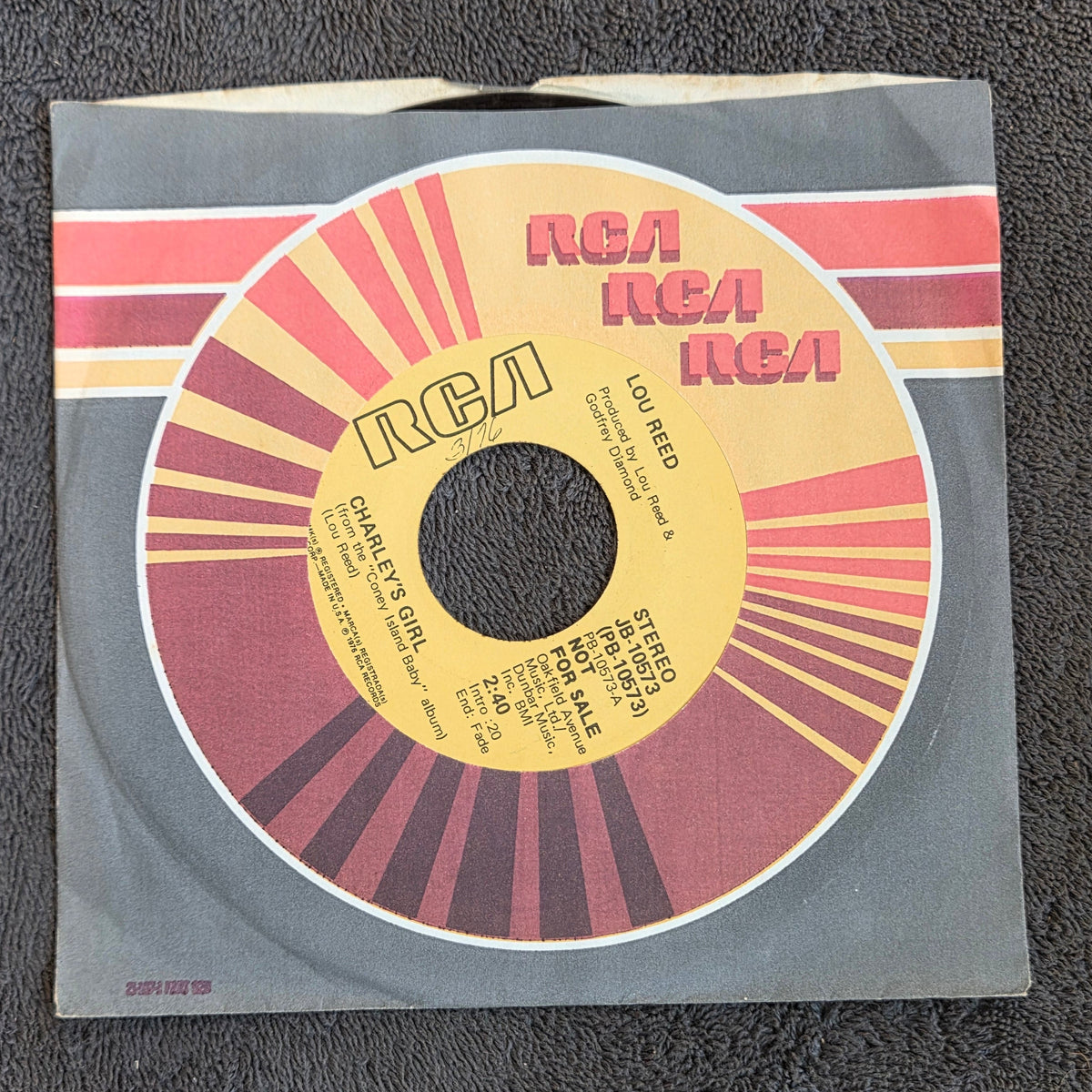 LOU REED CHARLEYS GIRL PROMO 7"