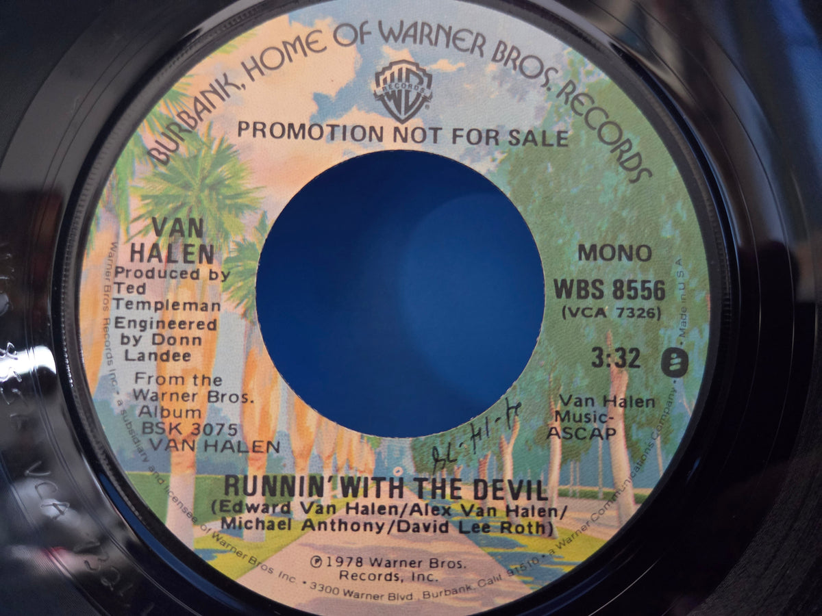 VAN HALEN RUNNIN WITH THE DEVIL MONO PROMO 7"