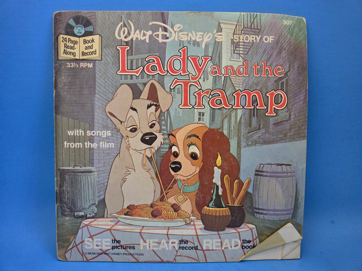 DISNEY LADY AND THE TRAMP RECORD AND BOOK 7"