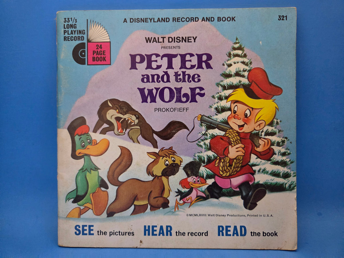 DISNEY PETER AND THE WOLF RECORD AND BOOK 7"