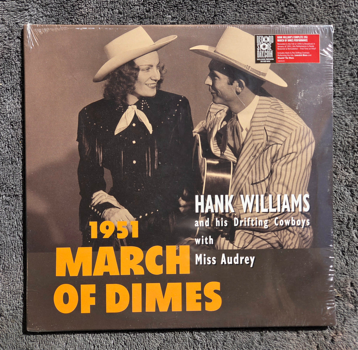 HANK WILLIAMS 1951 MARCH OF DIMES RSD RED 10" NEW