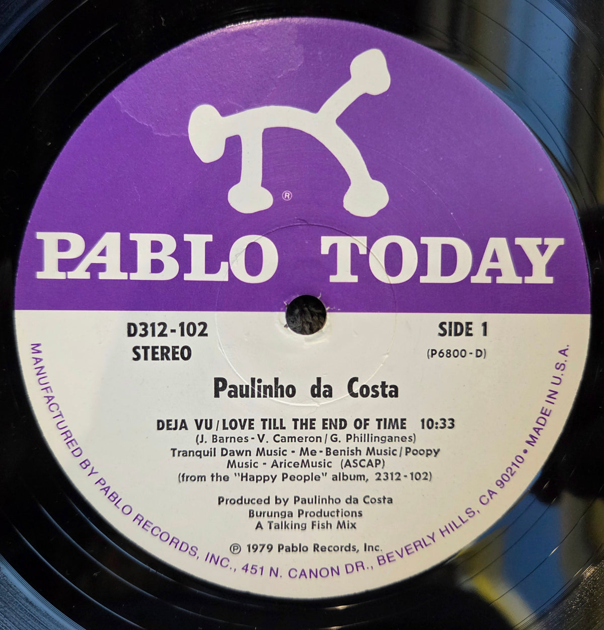 PAULINHO DE COSTA DEJA VU LOVE TILL THE END OF TIME 12"