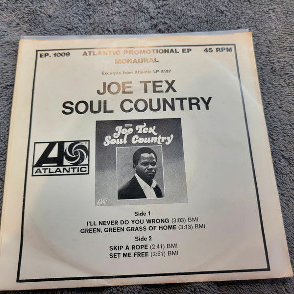 JOE TEX SOUL COUNTRY EP WHITE LABEL PROMO PICTURE SLEEVE ATLANTIC EP-A-1009
