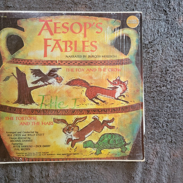 BURGESS MEREDITH AESOPS FABLES GOLDEN RECORD FOX AND THE CROW TORTOISE AND HARE