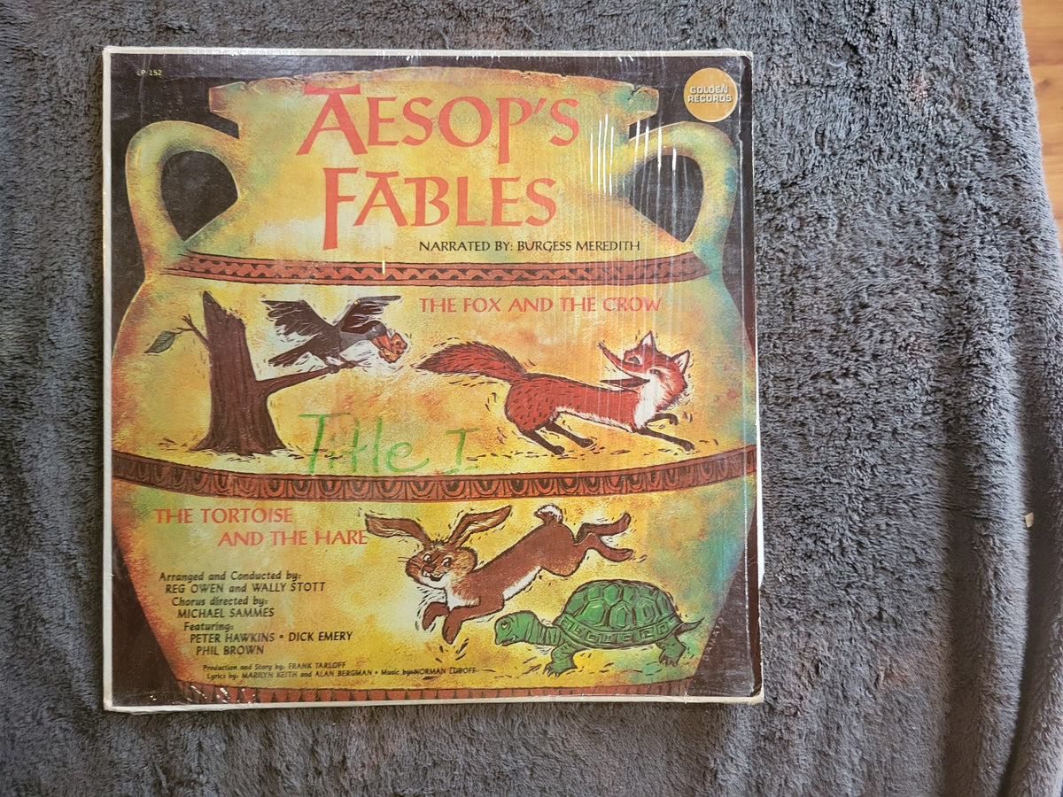BURGESS MEREDITH AESOPS FABLES GOLDEN RECORD FOX AND THE CROW TORTOISE AND HARE