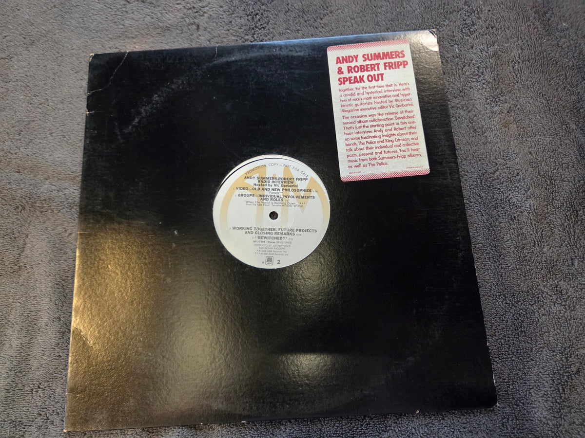 ANDY SUMMERS AND ROBERT FRIPP SPEAK OUT PROMO POLICE KING CRIMSON W/ CUE SHEET
