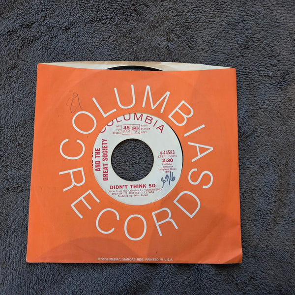 GRACE SLICK & THE GREAT SOCIETY DIDNT THINK SO SALLY GO ROUND  THE ROSES 4-44583