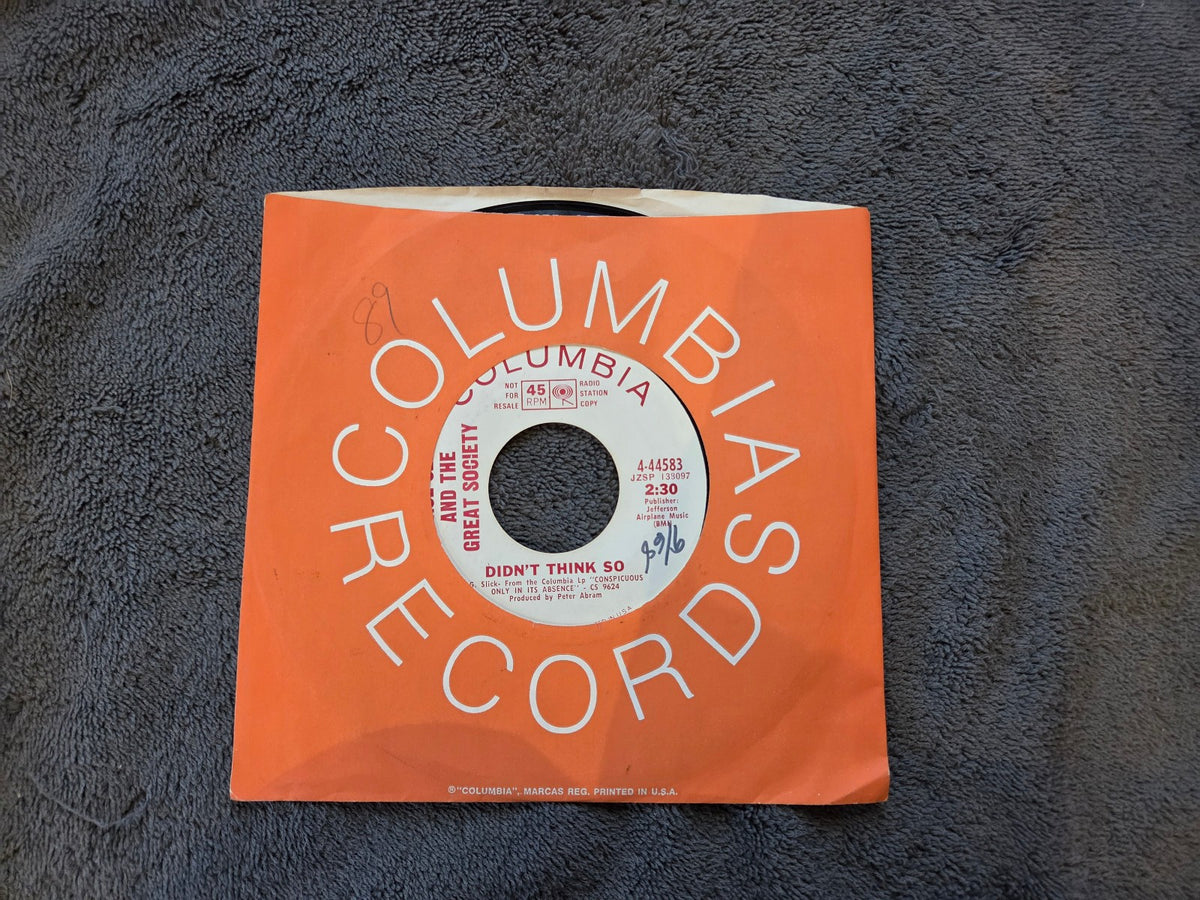 GRACE SLICK & THE GREAT SOCIETY DIDNT THINK SO SALLY GO ROUND  THE ROSES 4-44583