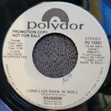 RAINBOW LONG LIVE ROCK N ROLL WHITE LABEL PROMO DIO DEEP PURPLE BLACK SABBATH