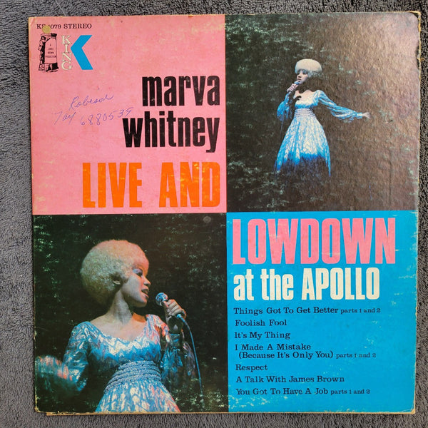 MARVA WHITNEY LIVE AND LOWDOWN AT THE APOLLO KING KS-1079