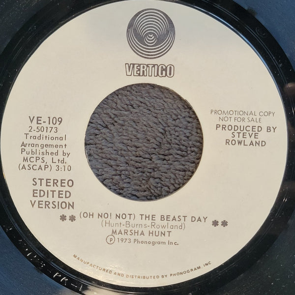 MARSHA HUNT OH NO NOT THE BEAST DAY SOMEBODY TO LOVE WHITE LABEL PROMO VERTIGO