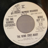 JIMI HENDRIX EXPERIENCE THE WIND CRIES MARY MONO WHITE LABEL PROMO REP 1118