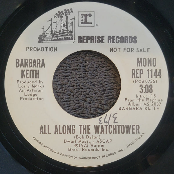 BARBARA KEITH ALL ALONG THE WATCHTOWER WHITE LABEL PROMO MONO REPRISE REP 1144