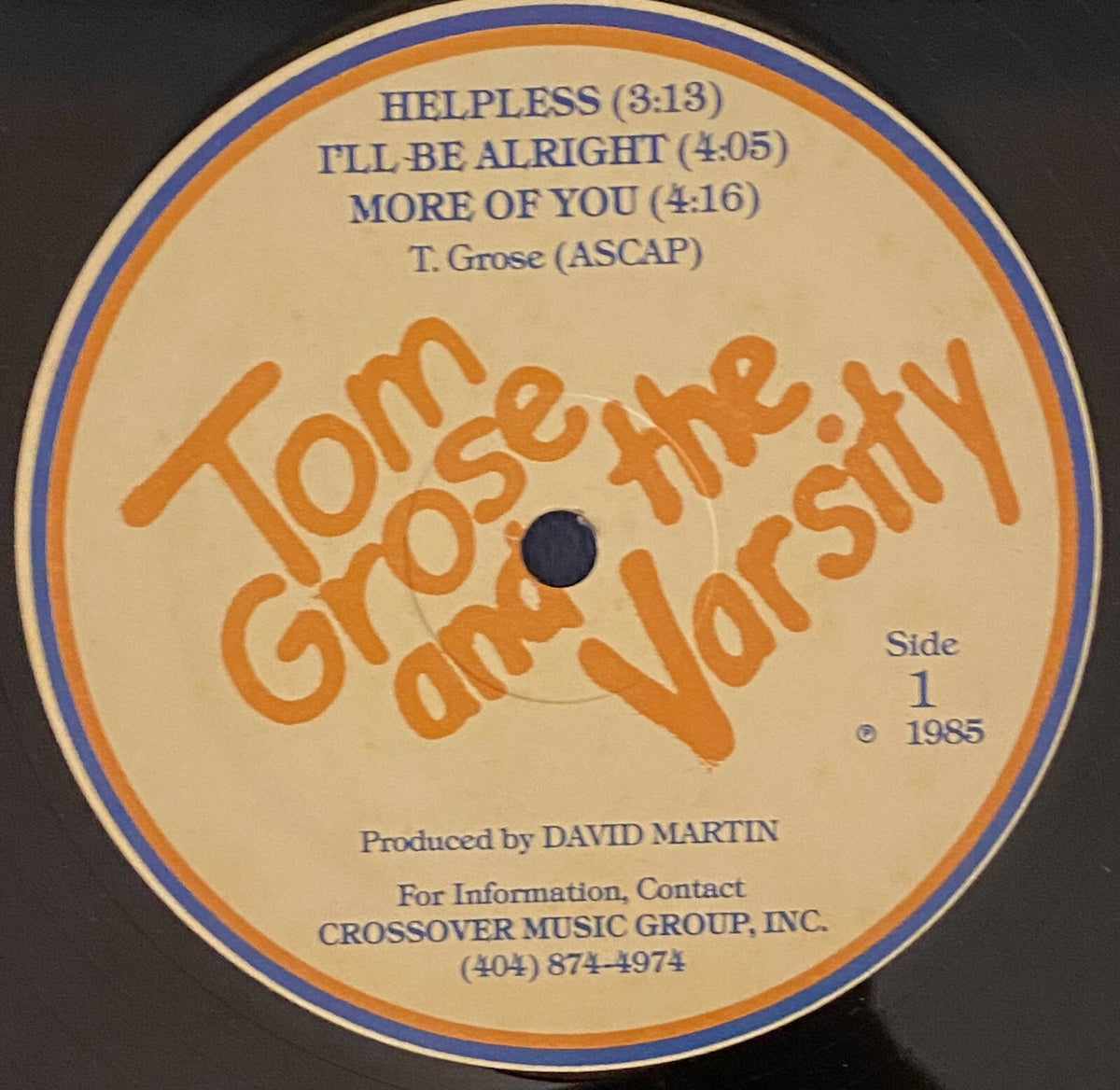 TOM GROSE AND THE VARSITY I'LL BE ALRIGHT