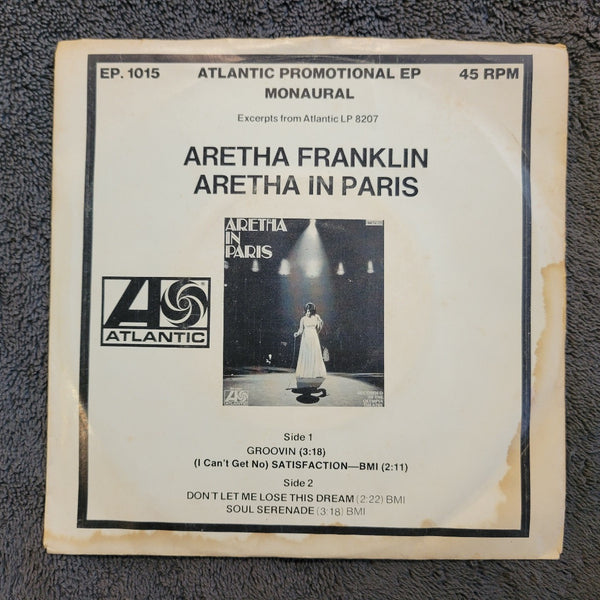 ARETHA FRANKLIN ARETHA IN PARIS WHITE LABEL PROMO MONO ATLANTIC EP. 1015 WLP