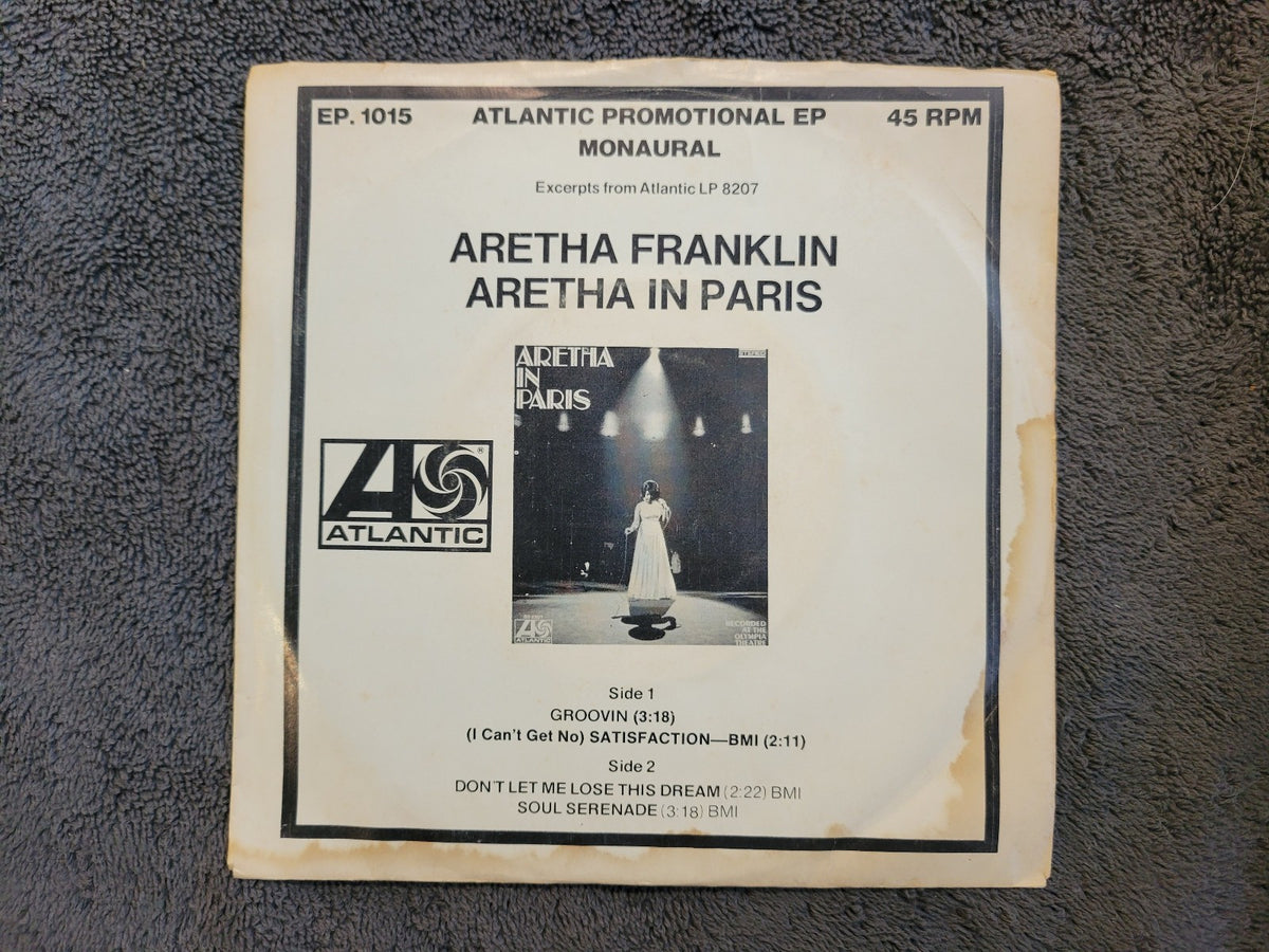 ARETHA FRANKLIN ARETHA IN PARIS WHITE LABEL PROMO MONO ATLANTIC EP. 1015 WLP