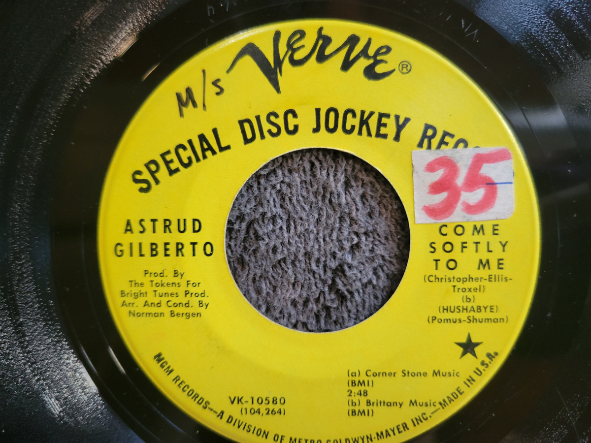 ASTRUD GILBERTO COME SOFTLY TO ME PROMO VERVE DISC JOCKEY