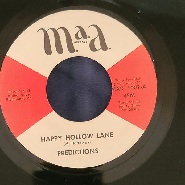 PREDICTIONS HAPPY HOLLOW LANE I LOST MY MIND MAA RECORDS MAD 1001
