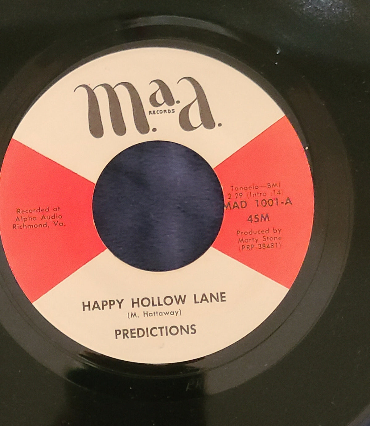 PREDICTIONS HAPPY HOLLOW LANE I LOST MY MIND MAA RECORDS MAD 1001