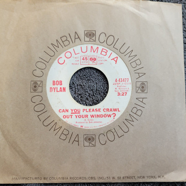 BOB DYLAN CAN YOU PLEASE CRAWL OUT YOUR WINDOW PROMO HIGHWAY 61 REVISITED 443477