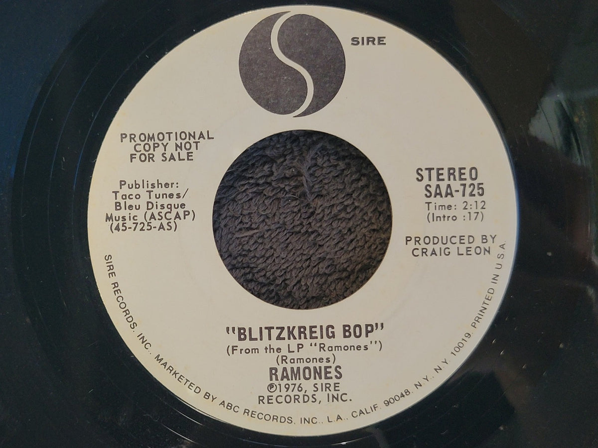 RAMONES BLITZKREIG BOP MONO WLP WHITE LABEL PROMO SIRE SAA-725