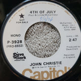JOHN CHRISTIE 4TH OF JULY PICTURE SLEEVE PAUL MCCARTNEY WHITE LABEL PROMO P-3928