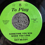 NAT MCCOY THE ROAD SOMETIME YOU WIN WHEN YOU LOSE $ TO PLAY 010