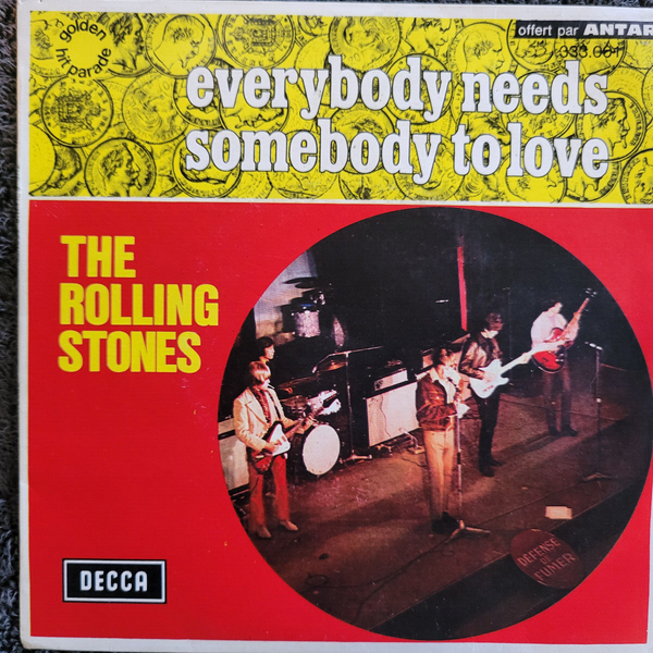 ROLLING STONES EVERYBODY NEEDS SOMEBODY TO LOVE IMPORT PS PICTURE SLEEVE