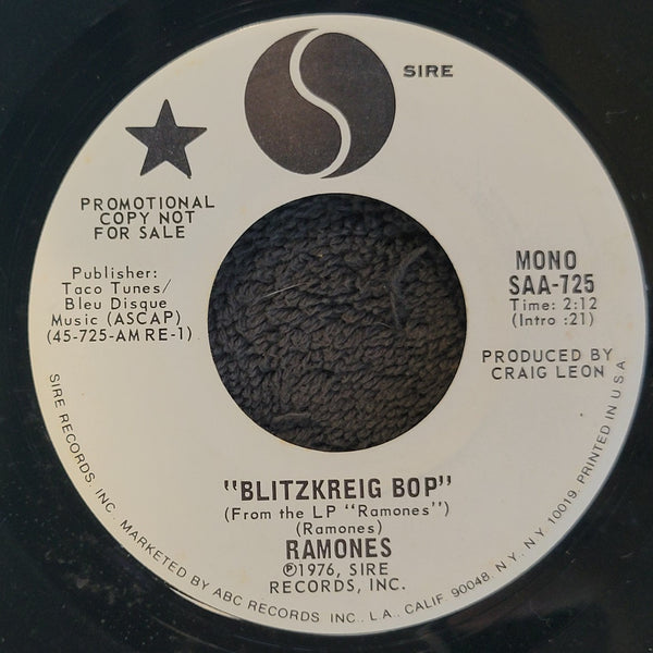 RAMONES BLITZKREIG BOP HAVANA AFFAIR MONO WLP WHITE LABEL PROMO SIRE SAA-725