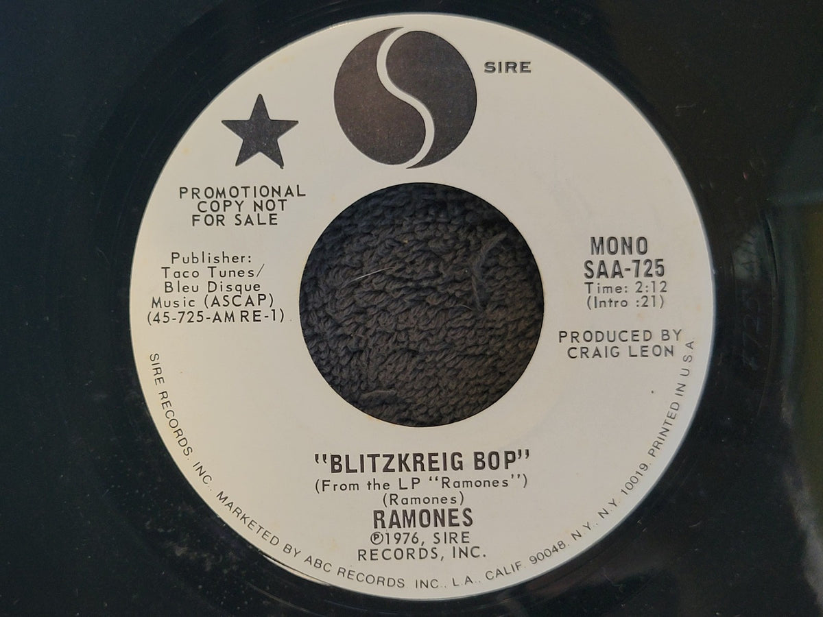 RAMONES BLITZKREIG BOP HAVANA AFFAIR MONO WLP WHITE LABEL PROMO SIRE SAA-725