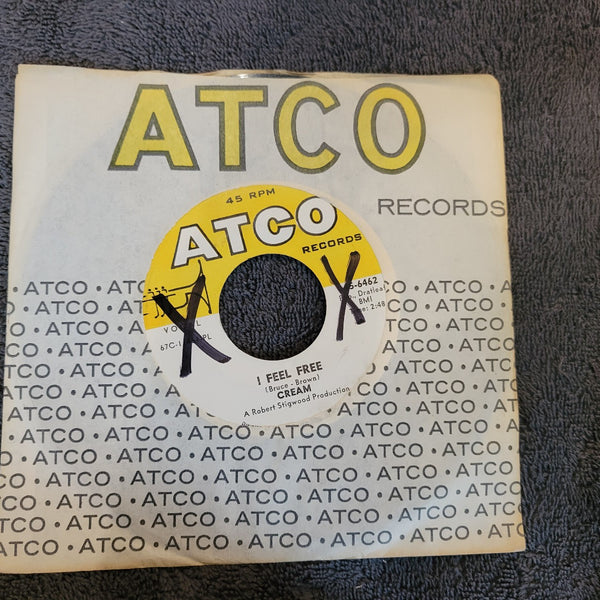 CREAM I FEEL FREE N.S.U. ERIC CLAPTON JACK BRUCE GINGER BAKER ATCO 45-6462