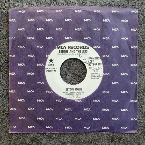 ELTON JOHN BENNIE AND THE JETS WHITE LABEL PROMO MONO MCA-40198