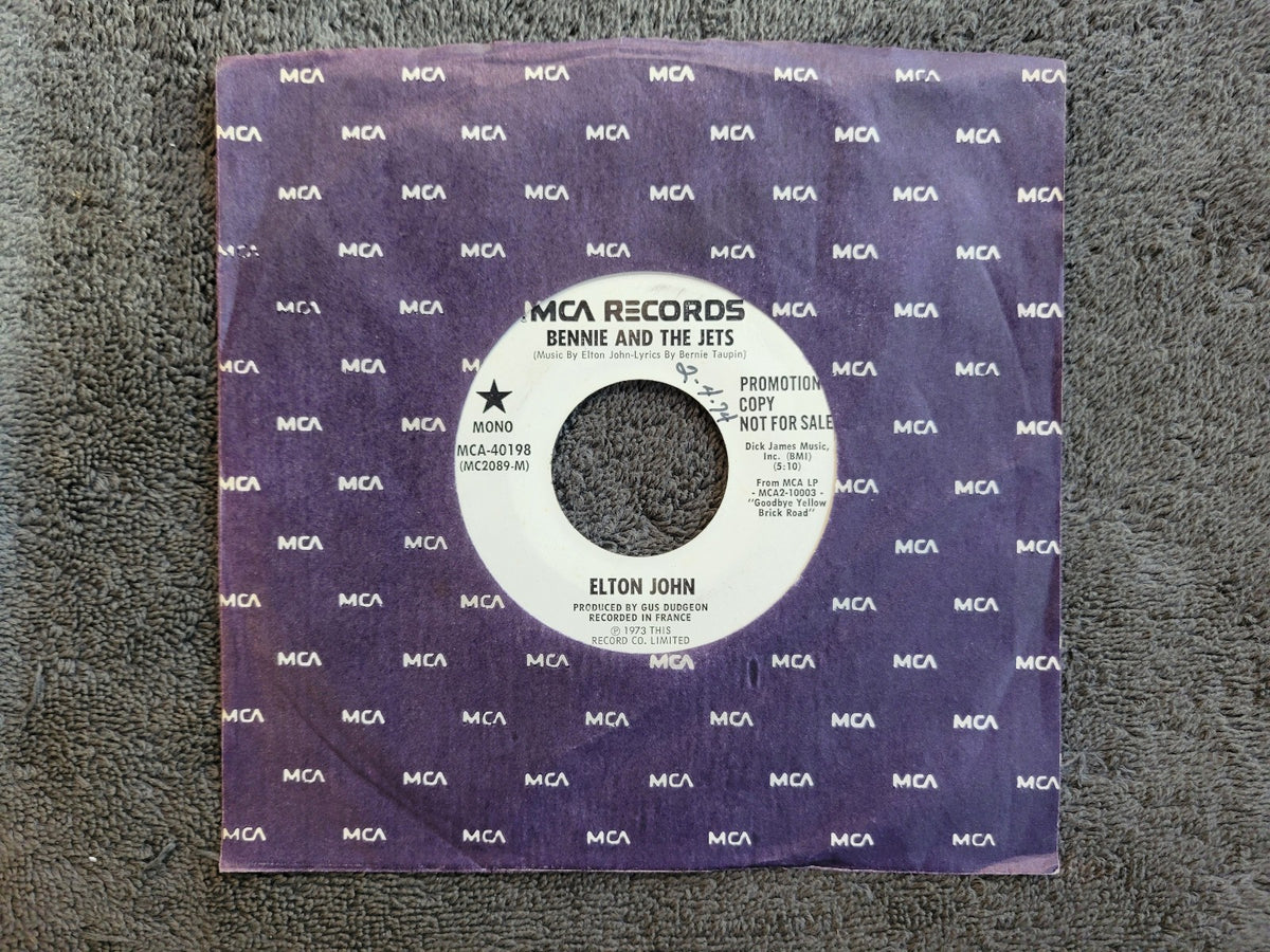 ELTON JOHN BENNIE AND THE JETS WHITE LABEL PROMO MONO MCA-40198