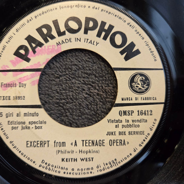KEITH WEST EXCERPT THEME FROM A TEENAGE OPERA IMPORT ITALY PARLOPHON QMSP 16412