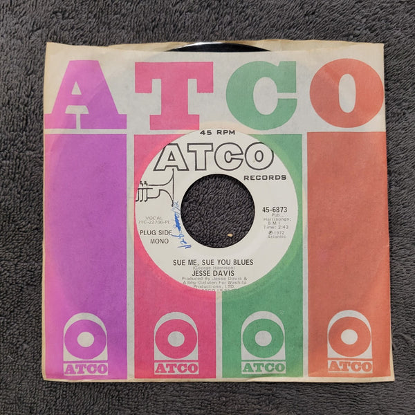 JESSE ED DAVIS SUE ME SUE YOU BLUES WLP MONO WHITE LABEL PROMO ATCO 45-6873