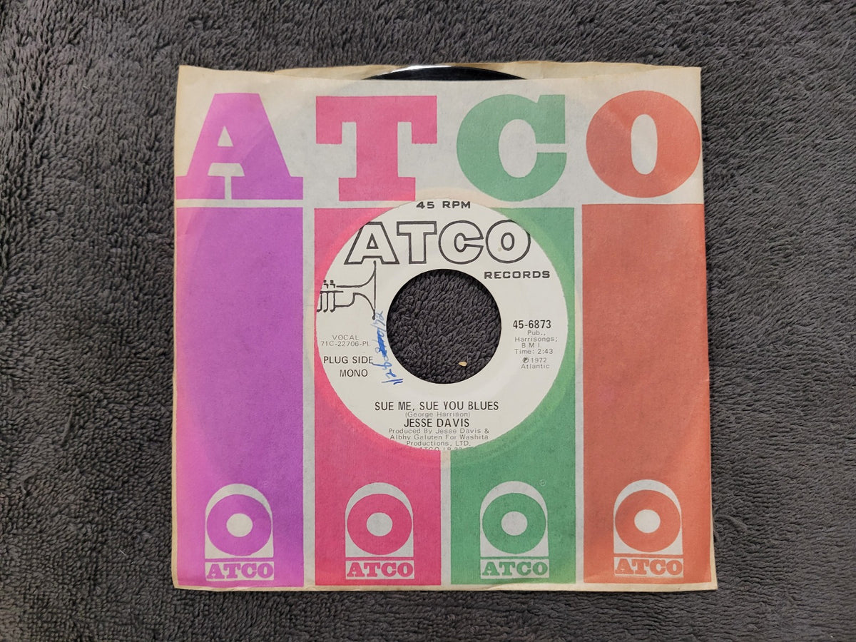 JESSE ED DAVIS SUE ME SUE YOU BLUES WLP MONO WHITE LABEL PROMO ATCO 45-6873