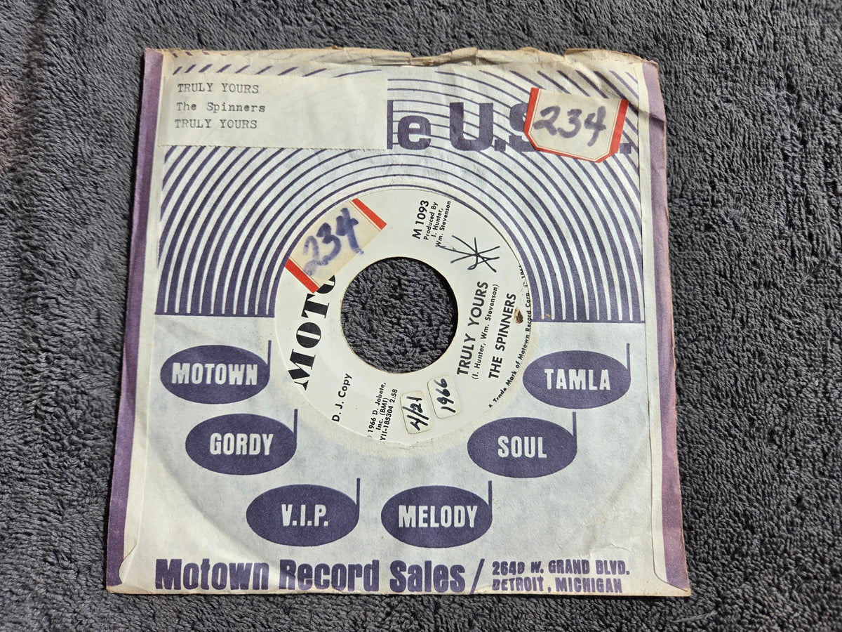 SPINNERS TRULY YOURS WHITE LABEL PROMO MOTOWN M 1093 WLP