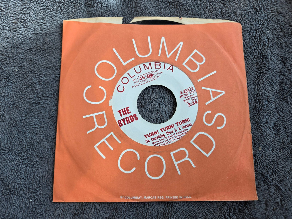 BYRDS TURN! TURN! TURN WHITE LABEL PROMO SHE DON'T CARE ABOUT ME COLUBIA 4-43424