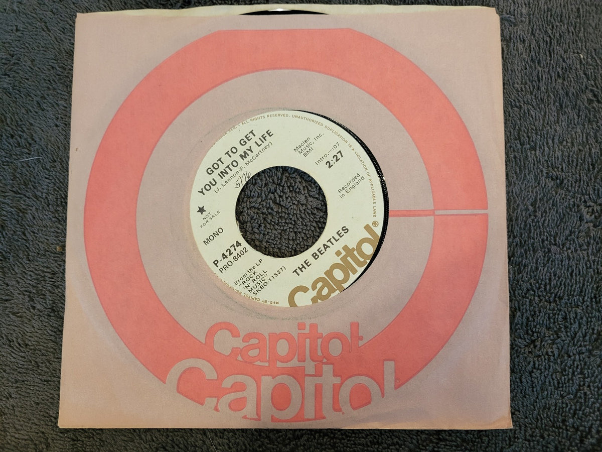 BEATLES GOT TO GET YOU INTO MY LIFE WLP MONO CAPITOL P-4274 WHITE LABEL PROMO