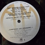 ANDY SUMMERS AND ROBERT FRIPP SPEAK OUT PROMO POLICE KING CRIMSON W/ CUE SHEET