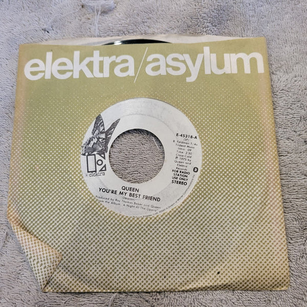 QUEEN YOU'RE MY BEST FRIEND WHITE LABEL PROMO ELEKTRA E-45318 '39 BUTTERFLY WLP